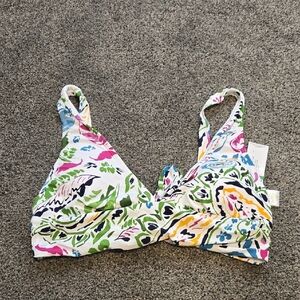 NWT Anne Cole Women Floral Bikini Top Sz L